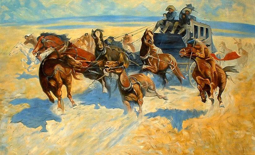 Frederic Remington Downing the Night Leader